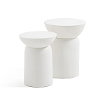 Приставной столик белого цвета Tori варинант исполнения - 4 | Loft Concept в Новосибирске