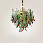 Люстра стеклянная с зелеными лепестками Green Leaf Fall варинант исполнения - 3 | Loft Concept в Новосибирске