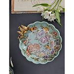 Блюдо из голубого фарфора с бронзовой птичкой Blue Garden варинант исполнения - 5 | Loft Concept в Новосибирске