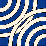 Дизайнерская плитка с узором Круги синяя варинант исполнения - 2 | Loft Concept в Новосибирске