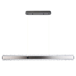 Люстра линейная металлическая черного цвета с прозрачным декором по краям Radiant Rail варинант исполнения - 2 | Loft Concept в Новосибирске