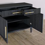 Буфет Primo с двумя ящиками и двумя фасадами Черный дуб варинант исполнения - 5 | Loft Concept в Новосибирске