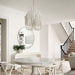 Люстра белая с несколькими ярусами деревянных палочек Bright Wooden Chandelier варинант исполнения - 6 | Loft Concept в Новосибирске