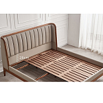 Кровать двуспальная с мягким изголовьем Moon Walnut Bed варинант исполнения - 9 | Loft Concept в Новосибирске