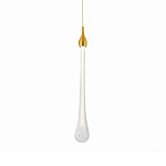 Подвесной светильник с плафоном в форме капли на золотистом каркасе Raindrop варинант исполнения - 2 | Loft Concept в Новосибирске