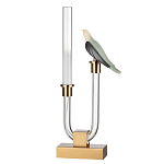 Настольная лампа с прозрачной трубкой и декоративной фигуркой птицы на бронзовой подставке Ganthea варинант исполнения - 1 | Loft Concept в Новосибирске