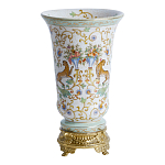 Ваза из фарфора на бронзовом основании Turquoise Blooming Garden варинант исполнения - 1 | Loft Concept в Новосибирске