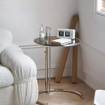 Дизайнерский журнальный стол круглый на стальном каркасе Fahek варинант исполнения - 1 | Loft Concept в Новосибирске