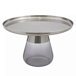 Кофейный столик с основанием из закаленного стекла Classic Round Gray Table варинант исполнения - 1 | Loft Concept в Новосибирске