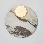 Бра круглое с каменным основанием и плафоном из стекла Shaw Marble Lighting варинант исполнения - 1 | Loft Concept в Новосибирске