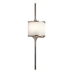 Бра вертикальное с белым полукруглым плафоном и длинным стержнем L Kichler варинант исполнения - 1 | Loft Concept в Новосибирске