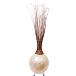 Торшер из перламутра на металлическом каркасе Indonesian Comet варинант исполнения - 3 | Loft Concept в Новосибирске