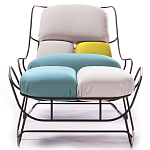 Дизайнерское разноцветное кресло на металлическом каркасе с подставкой для ног Poltronova Plasma Armchair варинант исполнения - 4 | Loft Concept в Новосибирске