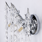 Бра цвета хром с ветвями и прозрачными стеклянными подвесками в виде вытянутых спиральных капель Droplet Chandelier варинант исполнения - 6 | Loft Concept в Новосибирске