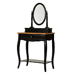 Трельяж черный из массива березы с зеркалом и ящиком Vintage варинант исполнения - 1 | Loft Concept в Новосибирске