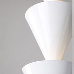 Подвесной светильник светодиодный в виде ряда белых металлических конусов  Herringbone варинант исполнения - 6 | Loft Concept в Новосибирске