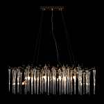 Люстра подвесная прямоугольная с бронзовыми акцентами и прозрачными стеклянными каплями Droplet Chandelier варинант исполнения - 2 | Loft Concept в Новосибирске