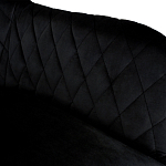 Барный стул со спинкой и подлокотниками на 4-х деревянных ножках Douglas Rhombus Черный Велюр варинант исполнения - 4 | Loft Concept в Новосибирске