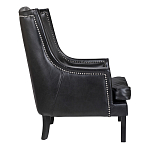 Кресло из натуральной кожи на 4-х деревянных ножках из массива бука Daniel Leather Armchair black варинант исполнения - 2 | Loft Concept в Новосибирске
