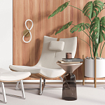 Бра с белым плафоном в форме восьмерки и круглым основанием Luke Lampco Tracer Lamp варинант исполнения - 6 | Loft Concept в Новосибирске