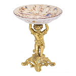 Чаша с цветочным орнаментом на ножке в виде бронзового ангела Eden Garden варинант исполнения - 1 | Loft Concept в Новосибирске