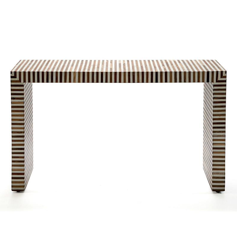 Консоль Дизайнерская Stripes Console Beige ivory ( слоновая кость ) Коричневый в Новосибирске | Loft Concept 