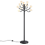 Торшер с плафонами из белых фарфоровых цветов на изогнутых ветвях Floralis варинант исполнения - 3 | Loft Concept в Новосибирске