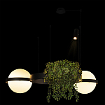 Подвесной светильник с 2-мя шарообразными плафонами и цилиндрическим спотом Light of Еyes варинант исполнения - 5 | Loft Concept в Новосибирске