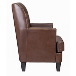Кресло из натуральной кожи c мягкими подлокотниками на 4-х деревянных ножках из массива бука Joseph Armchair brown варинант исполнения - 2 | Loft Concept в Новосибирске