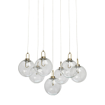 Люстра с 7-ю плафонами из прозрачного стекла в форме шара Orb Cascade  варинант исполнения - 1 | Loft Concept в Новосибирске