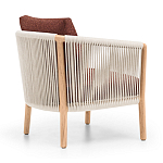 Дизайнерское уличное кресло из массива дерева с веревочной спинкой BOBOLI Armchair варинант исполнения - 4 | Loft Concept в Новосибирске