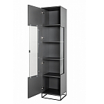 Шкаф-витрина цвета графит с полками и стеклянной дверью Strict Lines варинант исполнения - 3 | Loft Concept в Новосибирске