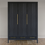 Большой Шкаф Primo Черный дуб с 3 дверьми и 3 выдвижными ящиками варинант исполнения - 1 | Loft Concept в Новосибирске