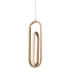 Подвесной светильник золотого цвета с двумя вытянутыми овальными рамками в форме скрепки Eurofase варинант исполнения - 1 | Loft Concept в Новосибирске
