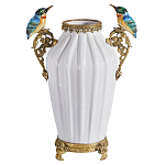 Ваза белого цвета из фарфора с птичкми White Garden варинант исполнения - 1 | Loft Concept в Новосибирске