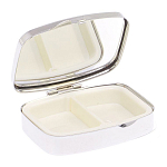 Таблетница карманная прямоугольная с 2-мя отделениями с зеркалом и накладкой из натурального камня Флюорит Silver Stone Pillboxes варинант исполнения - 3 | Loft Concept в Новосибирске