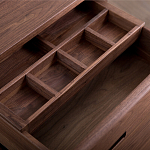 Прикроватный столик деревянный с 2-мя ящиками Moon Walnut Furniture варинант исполнения - 1 | Loft Concept в Новосибирске