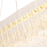 Люстра подвесная овальная с рельефными стеклянными панелями и золотым металлическим каркасом Textured Glass Chandelier варинант исполнения - 3 | Loft Concept в Новосибирске