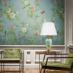 Настольная лампа голубая с изображением птиц Slip Away варинант исполнения - 5 | Loft Concept в Новосибирске