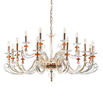 Люстра с 18-ю лампочками и изогнутыми прозрачными элементами из стекла Twisted Glass Candles Chandelier варинант исполнения - 1 | Loft Concept в Новосибирске