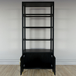 Стеллаж со стеклянными полками Elsa Dreams Black варинант исполнения - 3 | Loft Concept в Новосибирске