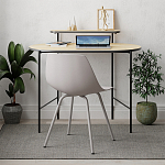 Стол письменный овальной формы с полкой LOUB WORKING TABLE BLACK OAK варинант исполнения - 2 | Loft Concept в Новосибирске