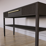 Дизайнерская Консоль с полкой и ящиком Primo Темный орех варинант исполнения - 5 | Loft Concept в Новосибирске