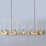 Люстра CANELLE Linear Chandelier 12 Modern Brass варинант исполнения - 2 | Loft Concept в Новосибирске
