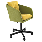 Стул с мягкой обивкой из велюра и подъемно-поворотным механизмом на колесиках Mason Green and Yellow варинант исполнения - 1 | Loft Concept в Новосибирске