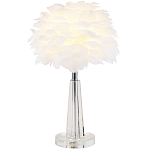 Настольная лампа с перьями Plumage White Table Lamp варинант исполнения - 1 | Loft Concept в Новосибирске