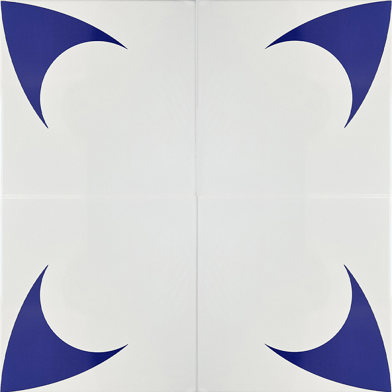 Дизайнерская плитка с узором Комета 2 Белый Синий в Новосибирске | Loft Concept 