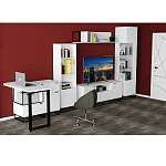 Стеллаж книжный белый с 3-мя открытыми полками и дверкой Strict Lines варинант исполнения - 6 | Loft Concept в Новосибирске