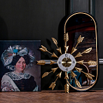 Часы настенные золотые из металла с декором в виде стрел Current Time варинант исполнения - 3 | Loft Concept в Новосибирске