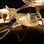 Люстра подвесная с прозрачными стеклянными птичками на ветвях Диаметр 80 см Serip Voa варинант исполнения - 10 | Loft Concept в Новосибирске